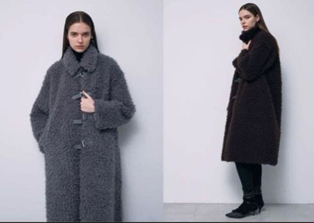 お値下！スタンニングルアー ボア コート グレー ファー ムートン