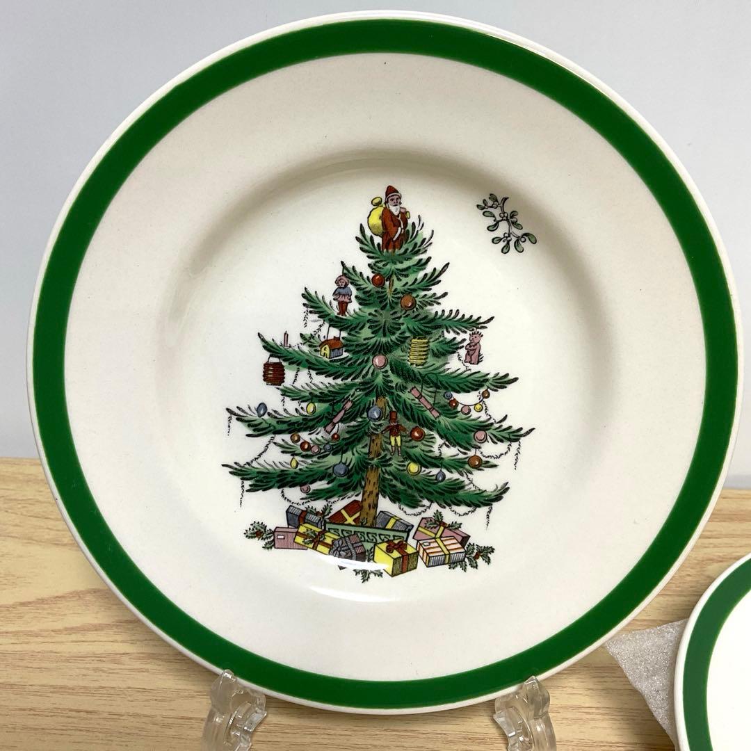 スポード　クリスマスツリー　プレート　約16.5cm ③ 4枚セット