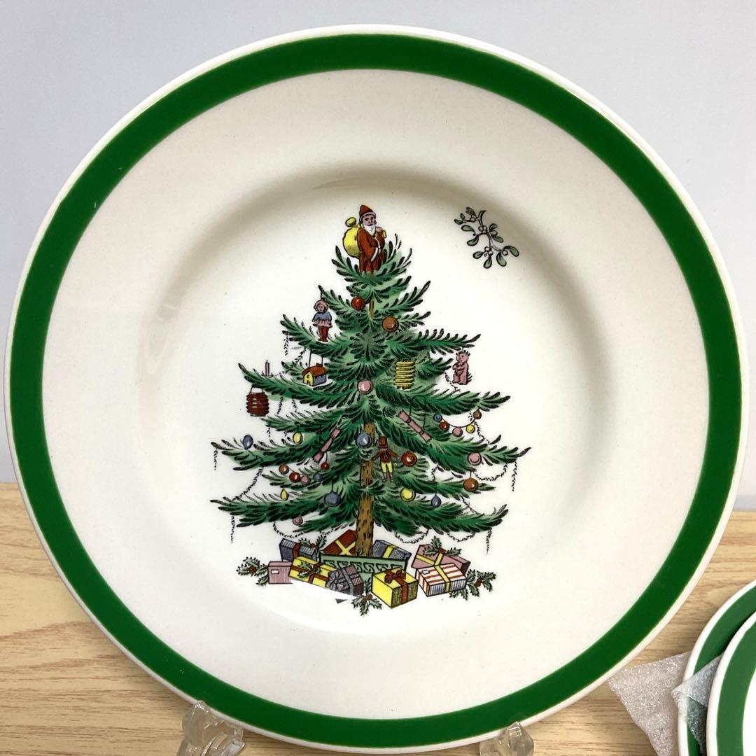 スポード　クリスマスツリー　プレート　約16.5cm ③ 4枚セット