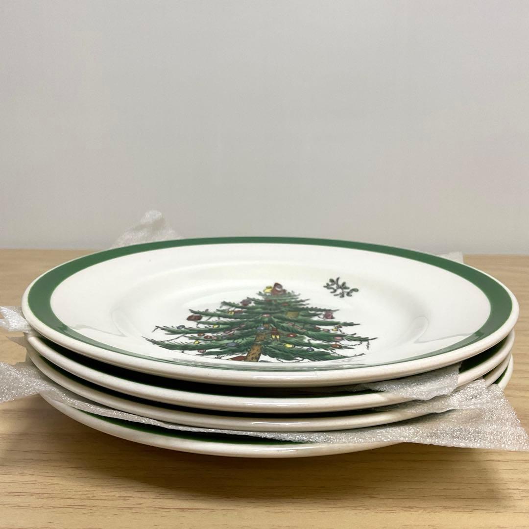 スポード　クリスマスツリー　プレート　約16.5cm ③ 4枚セット