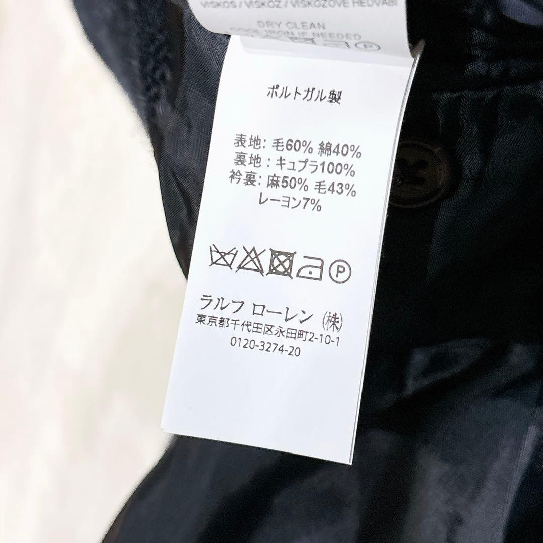 新品同様✨　ポロラルフローレン　チェスターコート　ネイビー　ヘリンボーン