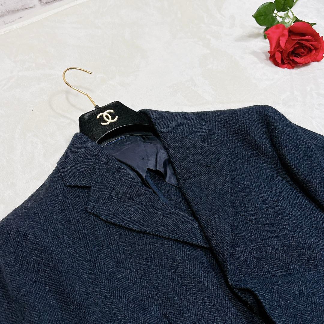 新品同様✨　ポロラルフローレン　チェスターコート　ネイビー　ヘリンボーン