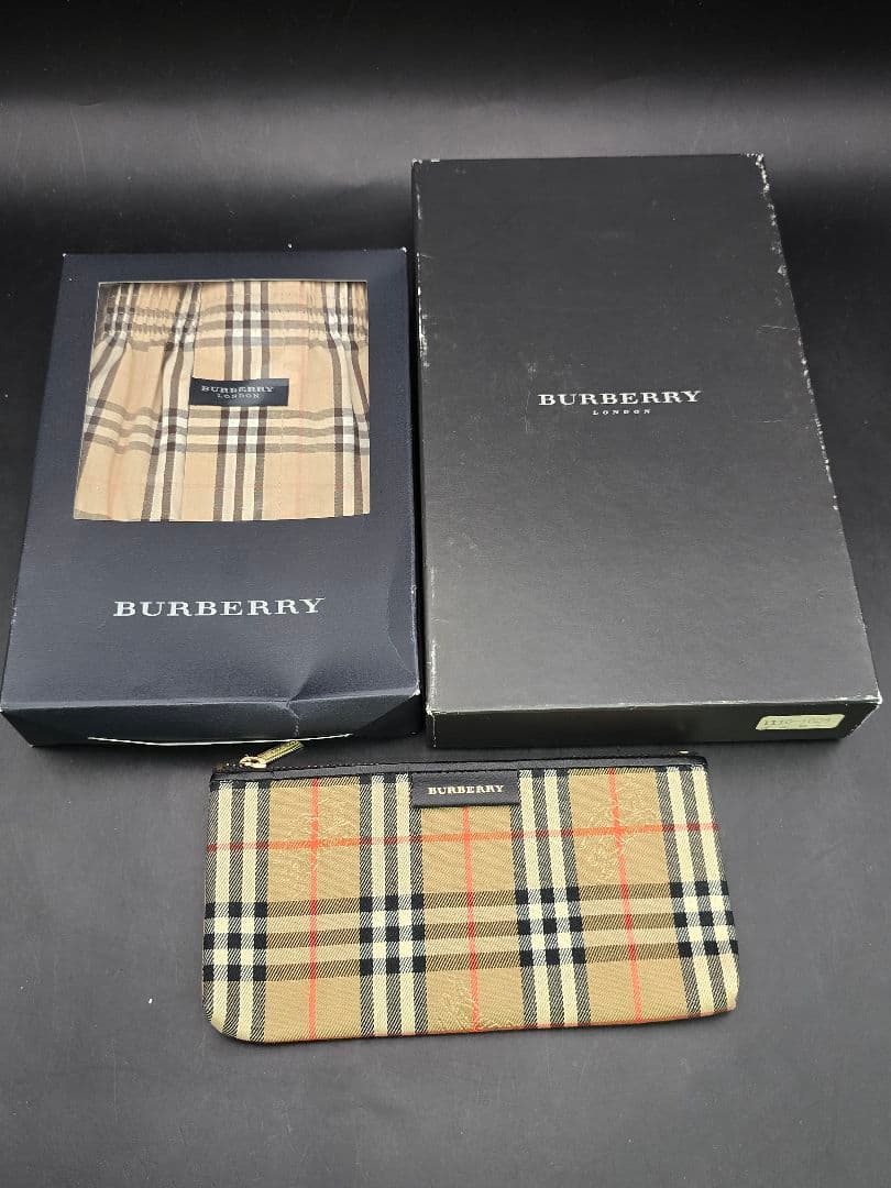 MT309　バーバリー　サスペンダー　トランクス　ポーチ　３点まとめ