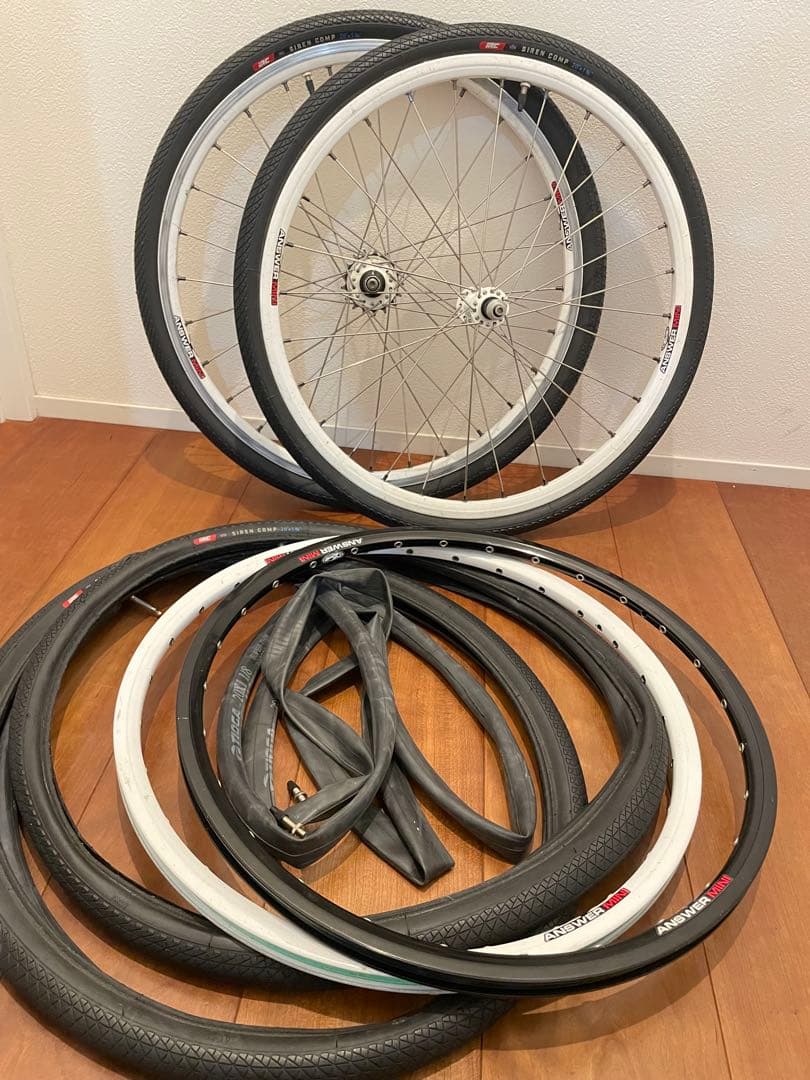 BMXホイールセット ANSWERアルミハブ キッズ 子供用 ホワイト