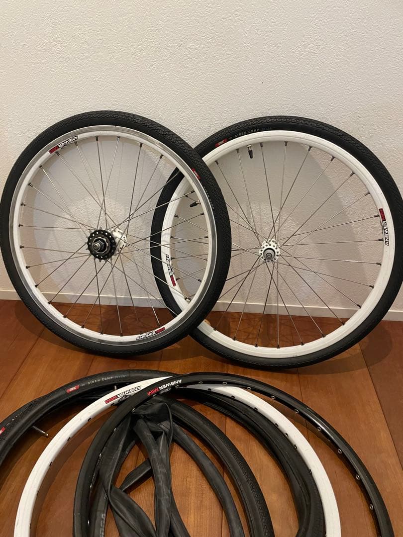 BMXホイールセット ANSWERアルミハブ キッズ 子供用 ホワイト