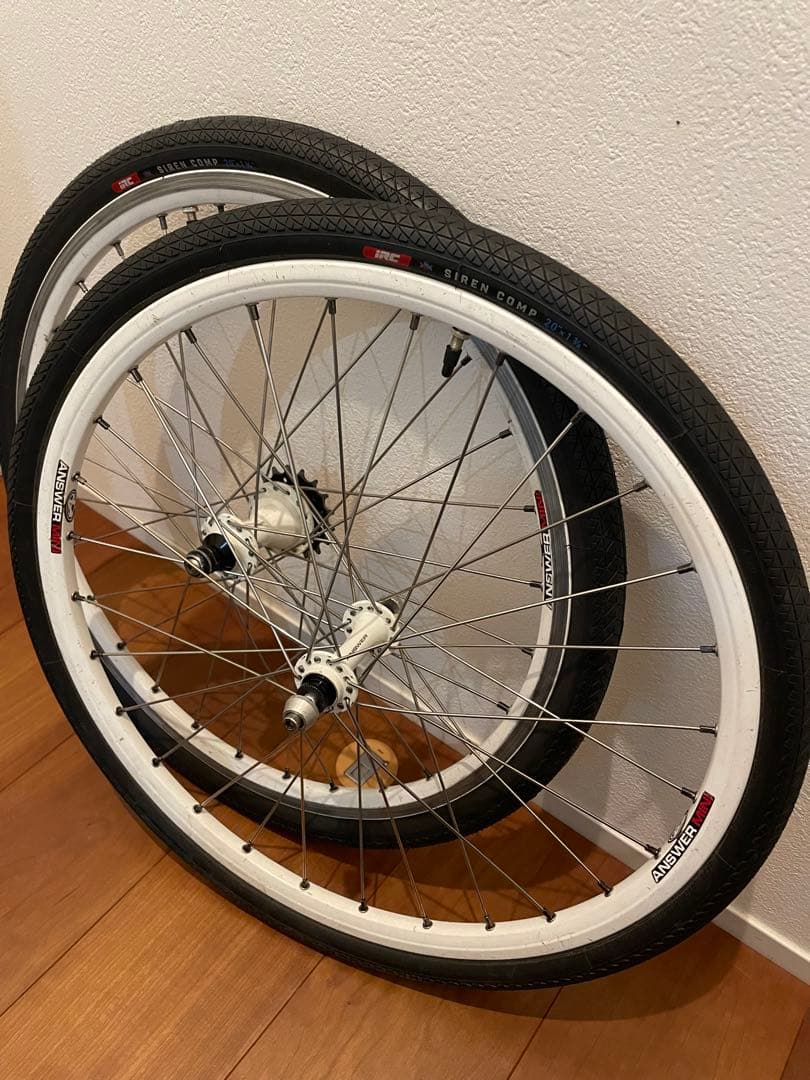 BMXホイールセット ANSWERアルミハブ キッズ 子供用 ホワイト