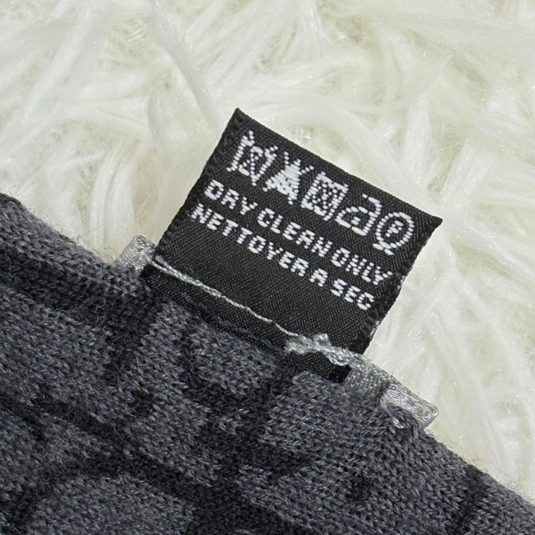 極美品★Christian Dior トロッター柄 ウール マフラー　ブラック