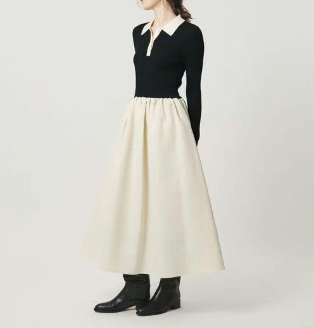 25aw 新品　ユナイテッドアローズ　フィット ＆ フレア ポロワンピース