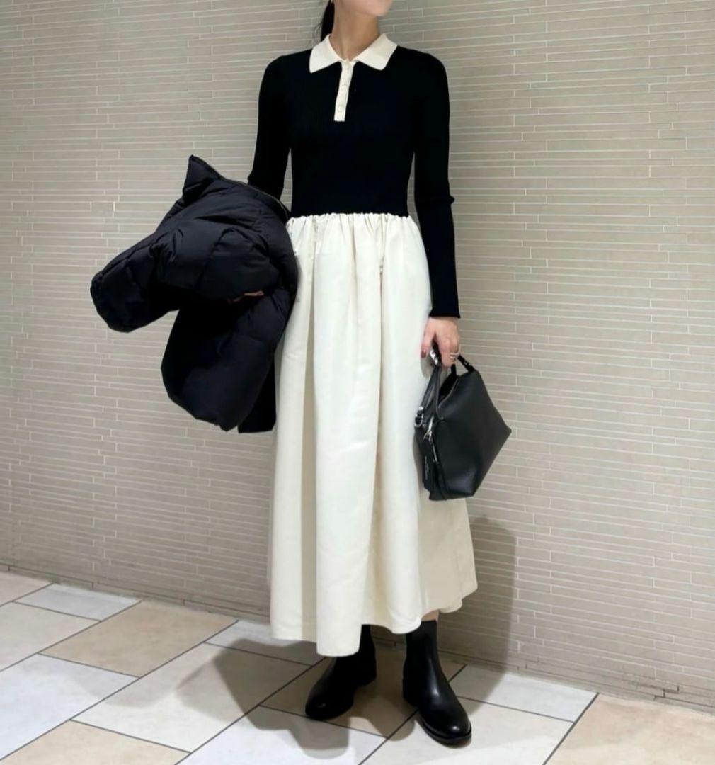 25aw 新品　ユナイテッドアローズ　フィット ＆ フレア ポロワンピース