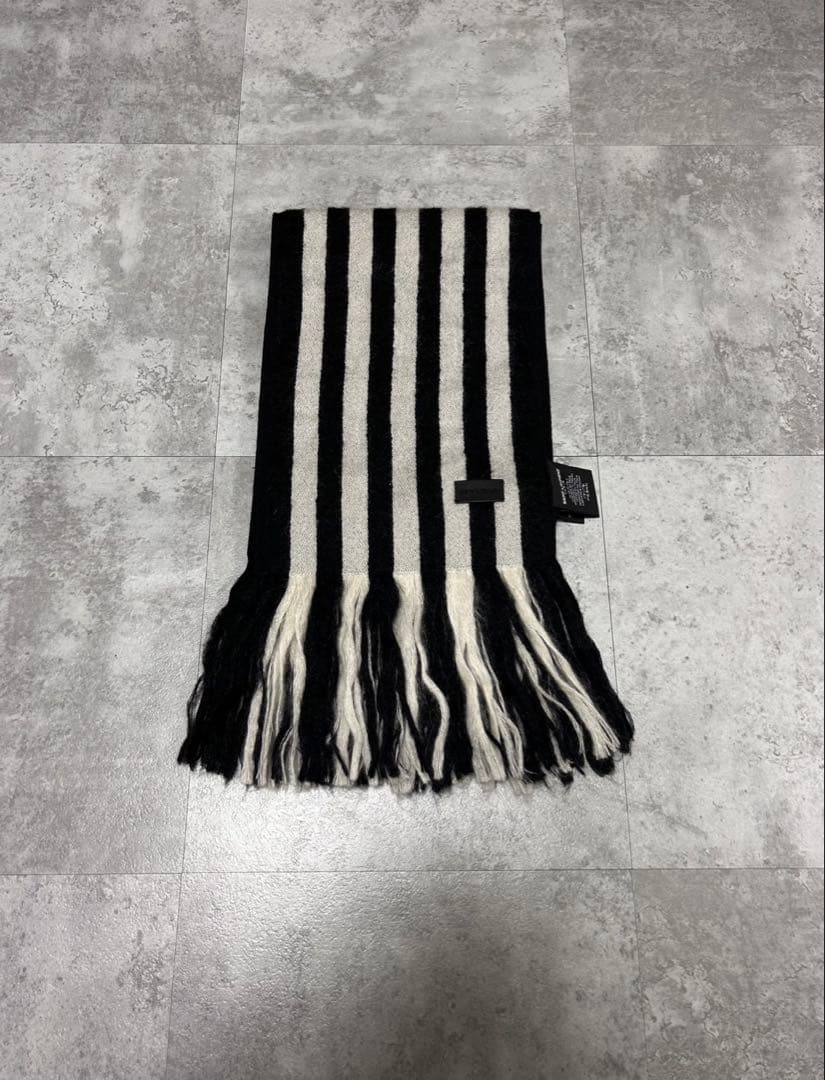 Saint Laurent Paris AW19 ストライプ　フリンジ　マフラー