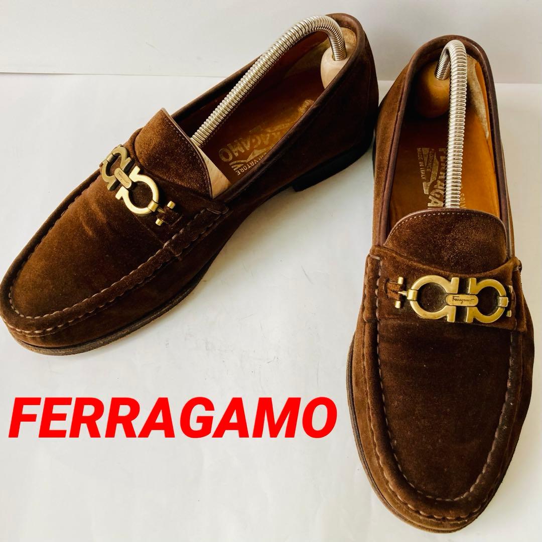 サルバトーレ フェラガモ 濃茶 ガンチーニローファー 25cm 除菌・消臭済み