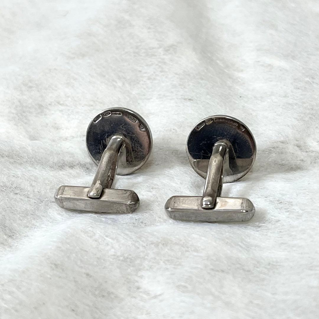 ブルガリ　カフス　ブランドロゴ　Ag925　シルバー　ブラック　メンズ　箱付き