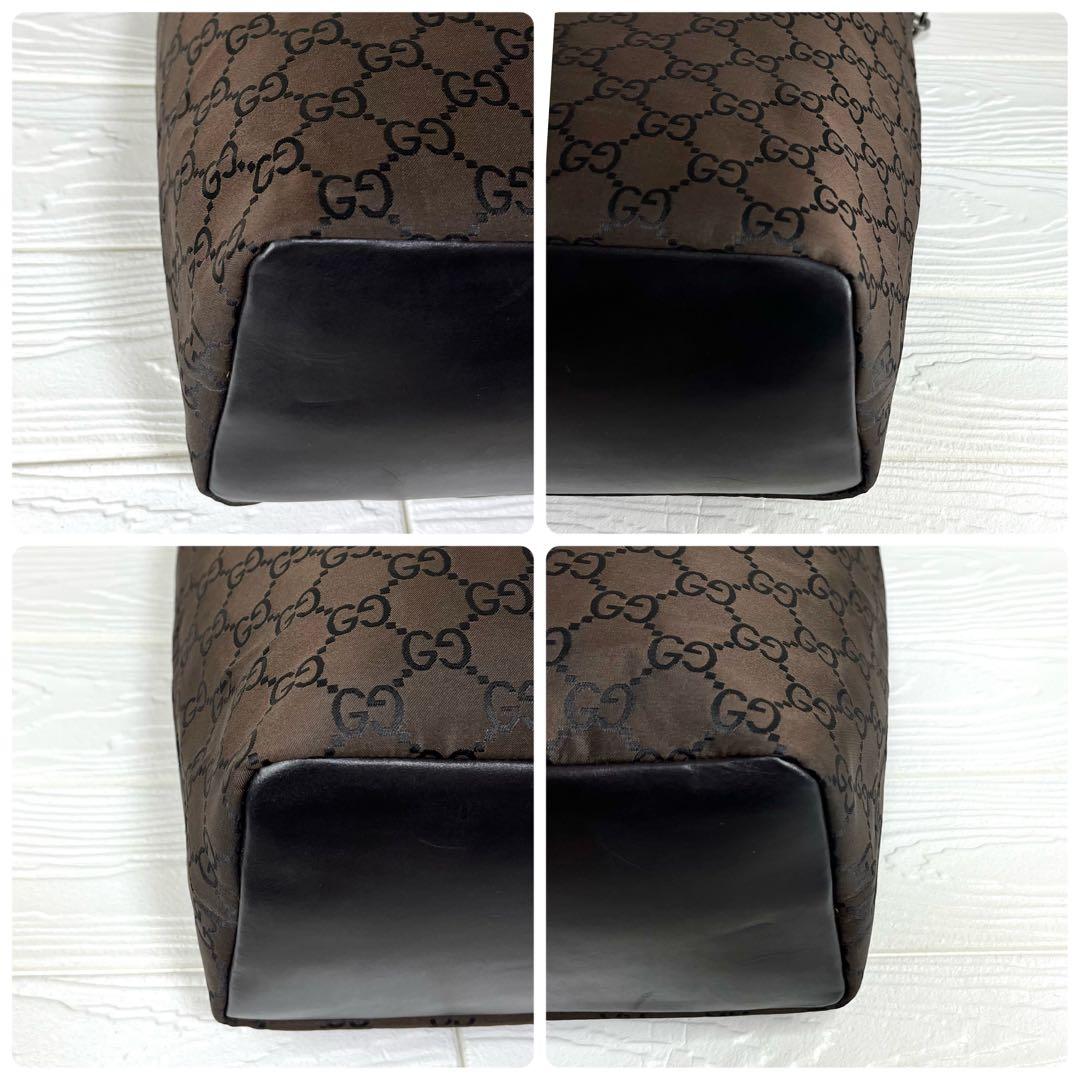 ✨極美品✨☘️GUCCI☘️✨ワンショルダー✨バンブー✨GG柄✨ナイロンキャンバス✨