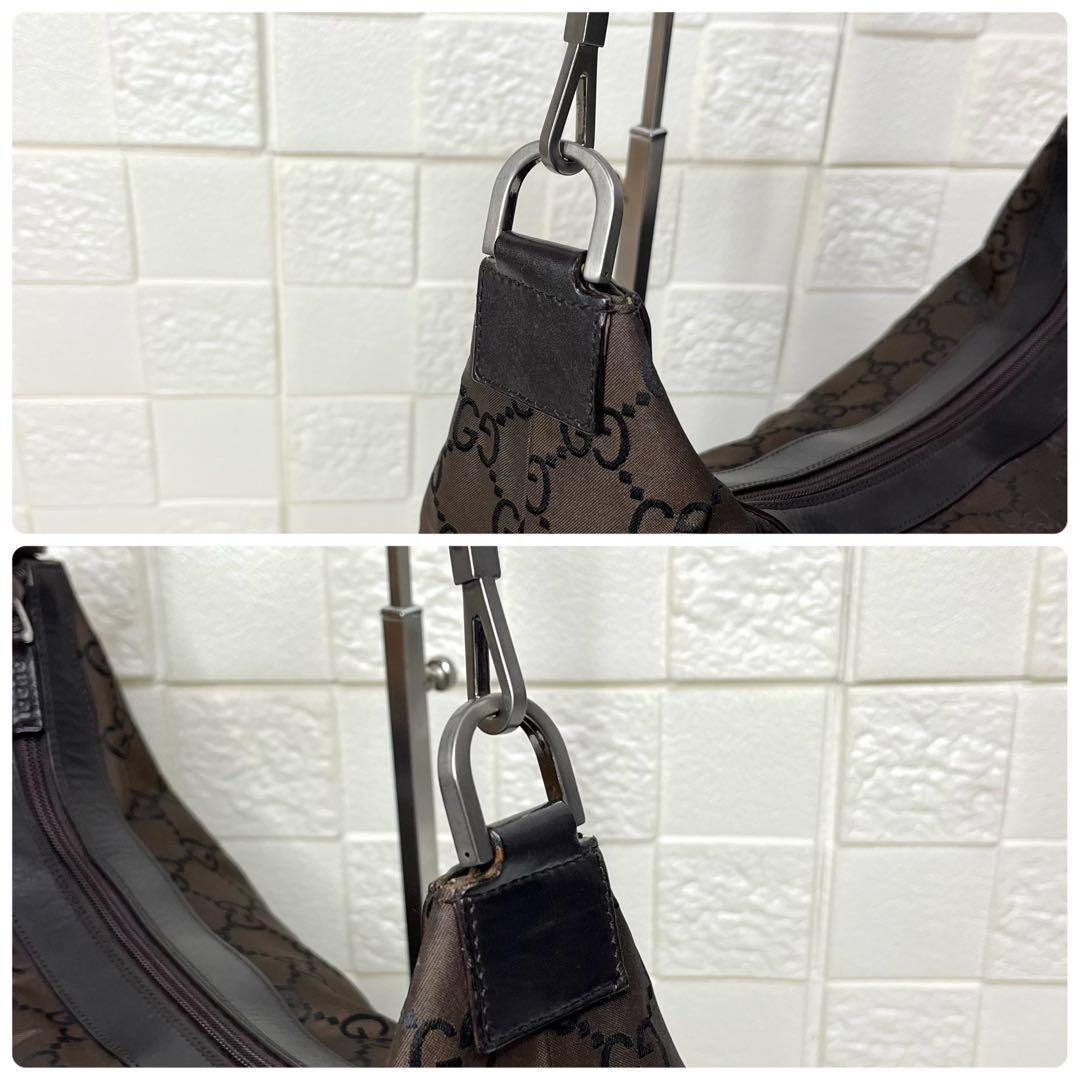 ✨極美品✨☘️GUCCI☘️✨ワンショルダー✨バンブー✨GG柄✨ナイロンキャンバス✨