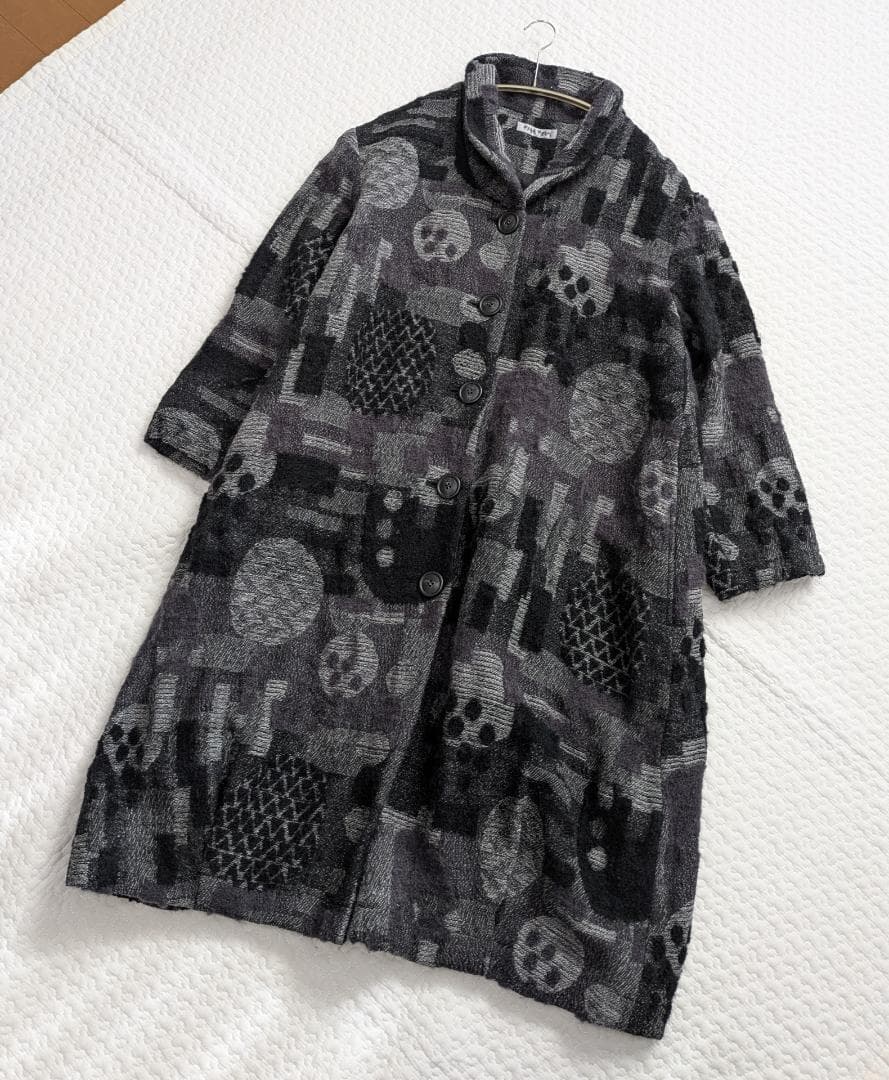 FUGA FUGA☆フーガフーガ☆20年冬☆ジャガードロングコート☆モノトーン