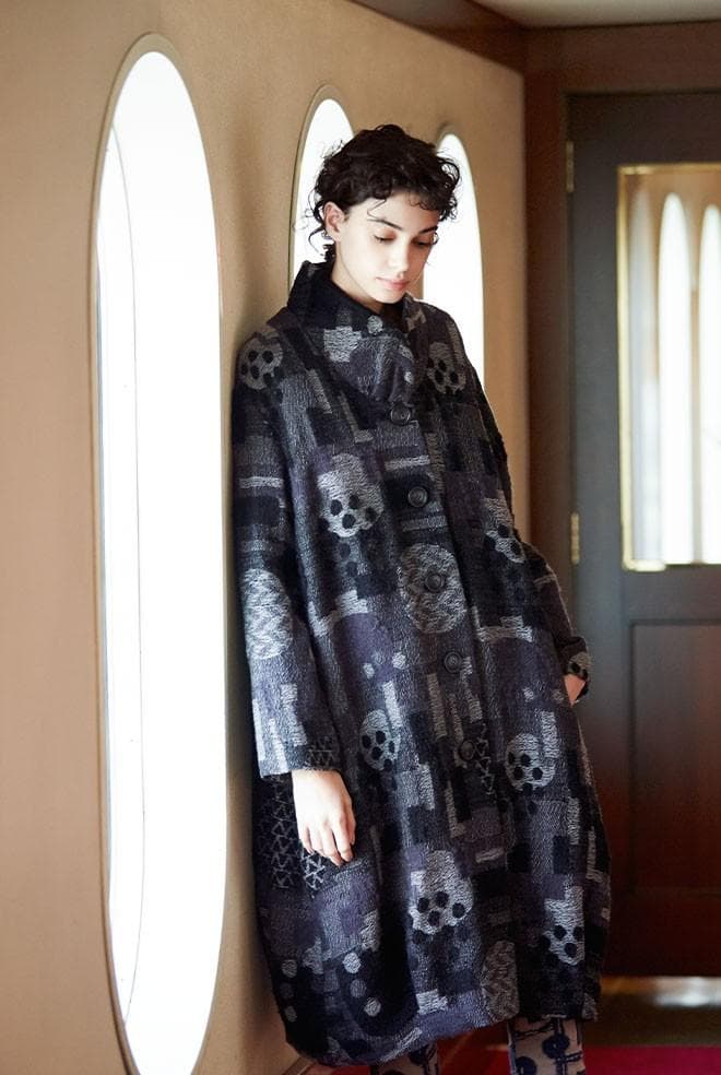 FUGA FUGA☆フーガフーガ☆20年冬☆ジャガードロングコート☆モノトーン