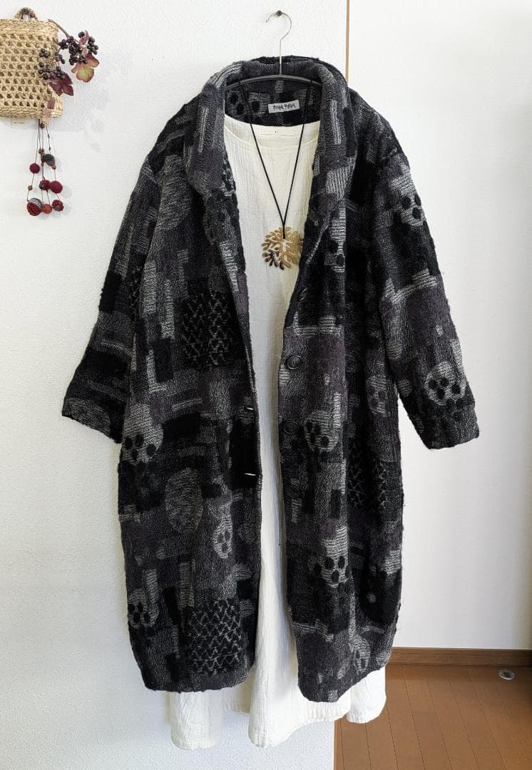 FUGA FUGA☆フーガフーガ☆20年冬☆ジャガードロングコート☆モノトーン