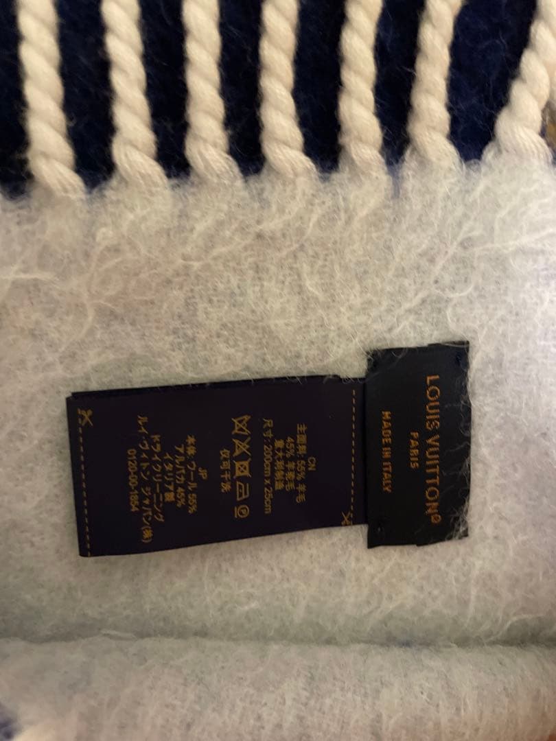 Louis Vuitton ネイビー マフラー 箱付き
