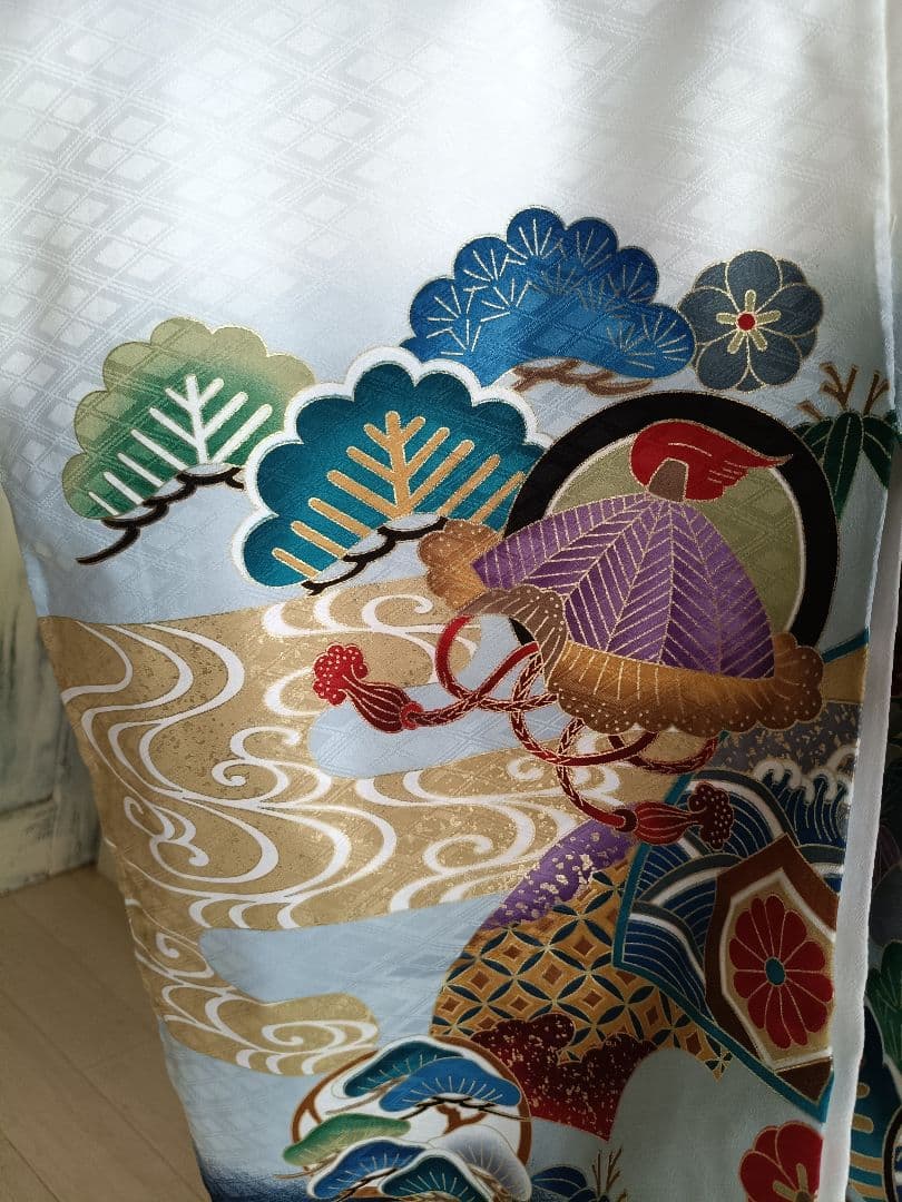 白地に鷹が格好良い☆七五三男の子５歳着物セット