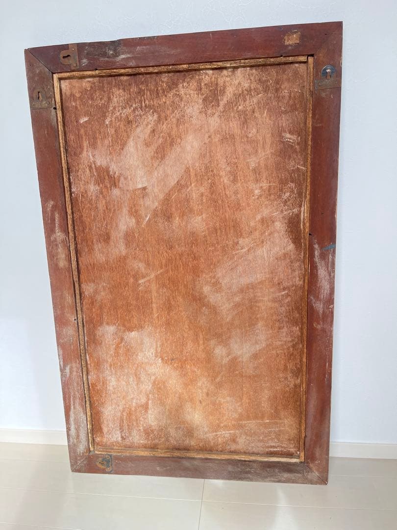 ヴィンテージ アンティークミラー　ブルー