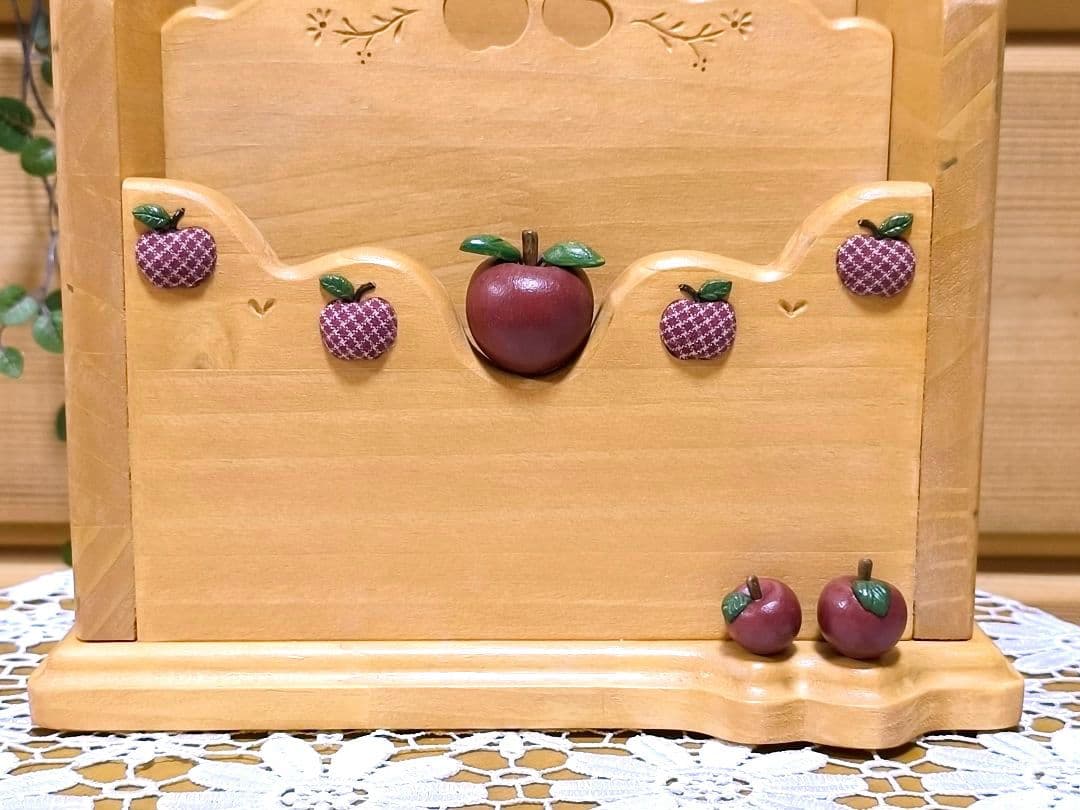 ⭐️アメリカンカントリー雑貨❤️木製まん丸ෆりんごෆの多目的スタンド