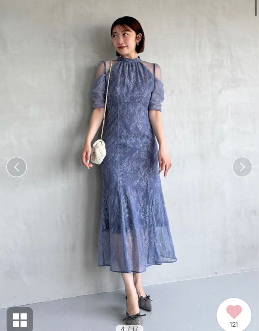 あ*わ様 シアーショルダーレースドレス　SNIDEL