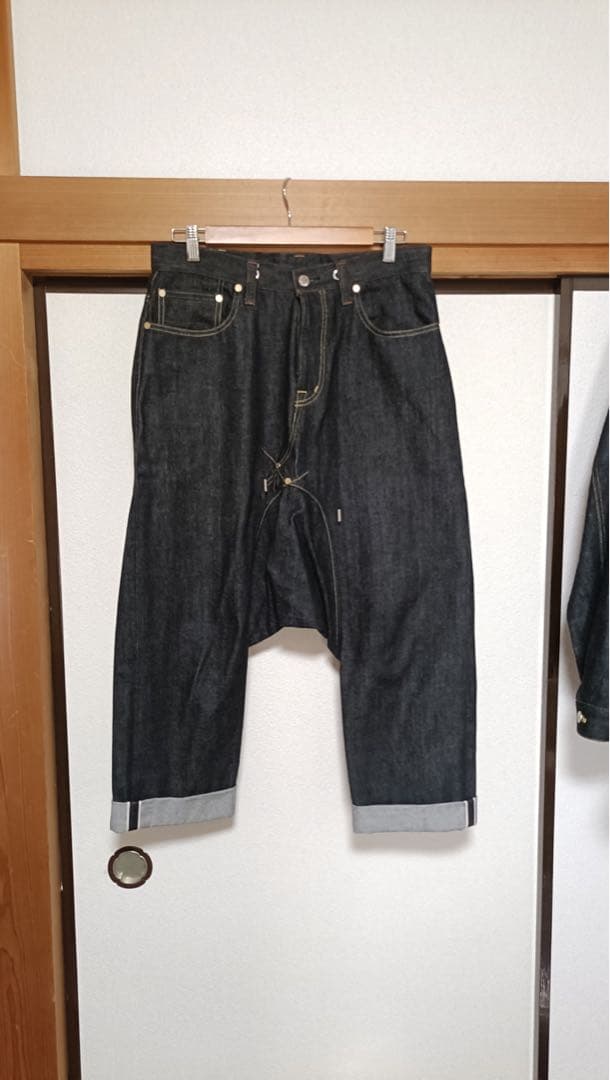 FUMITO GANRYU ブラックサルエルデニム