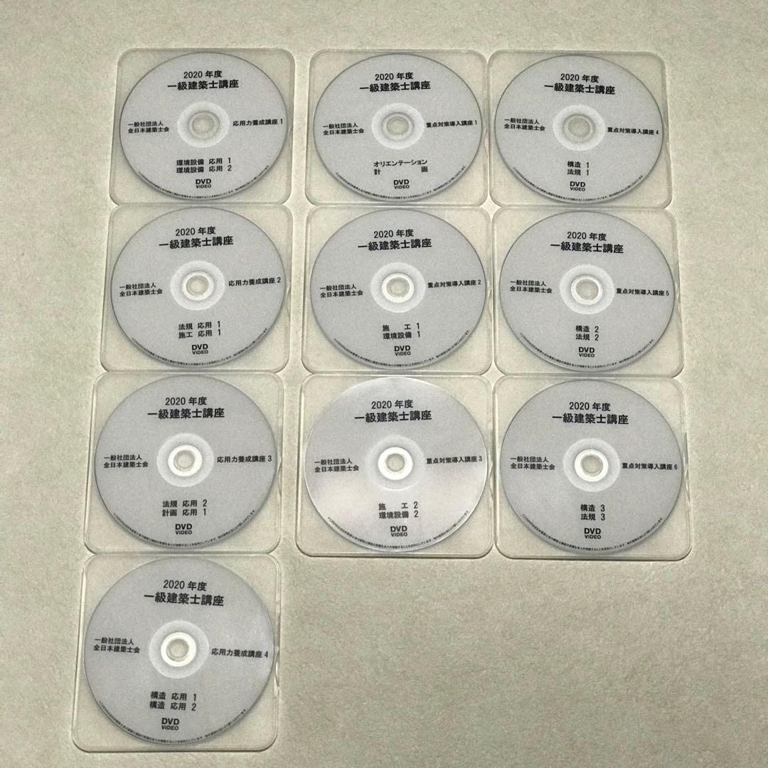 令和2年　一級建築士講座　DVD35枚　テキスト　問題集　法令集