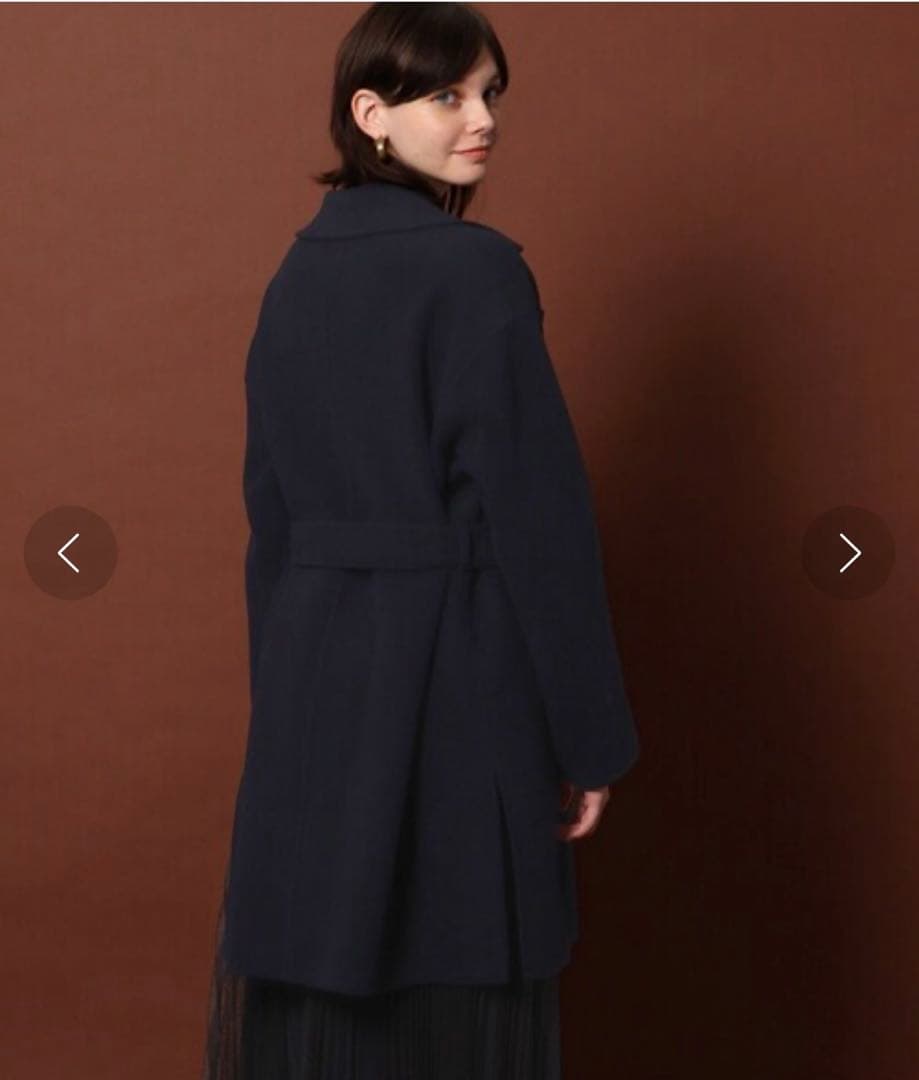 DRESSTERIOR ミドル丈リバーコート 34 ネイビー