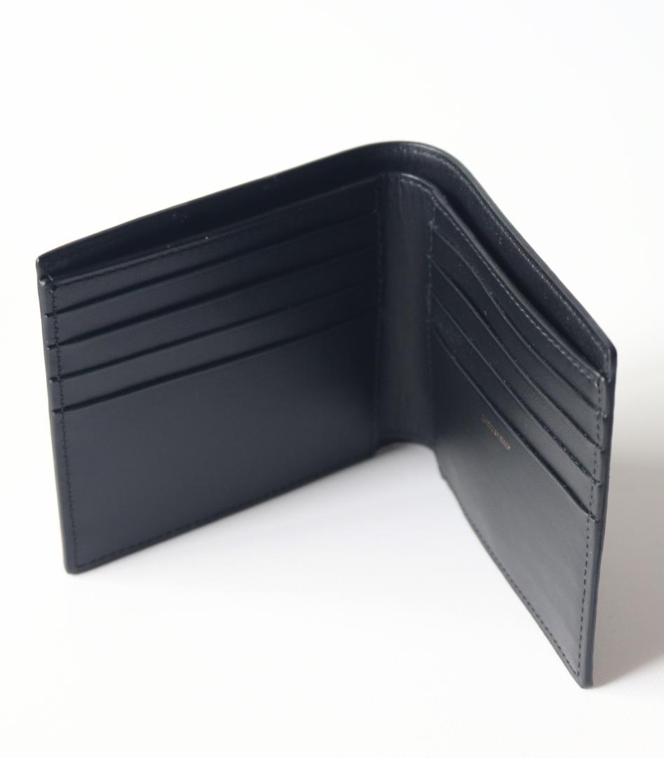 34,100円新品【ポールスミス】伊製 ペインテッドストライプ 二つ折り財布 黒