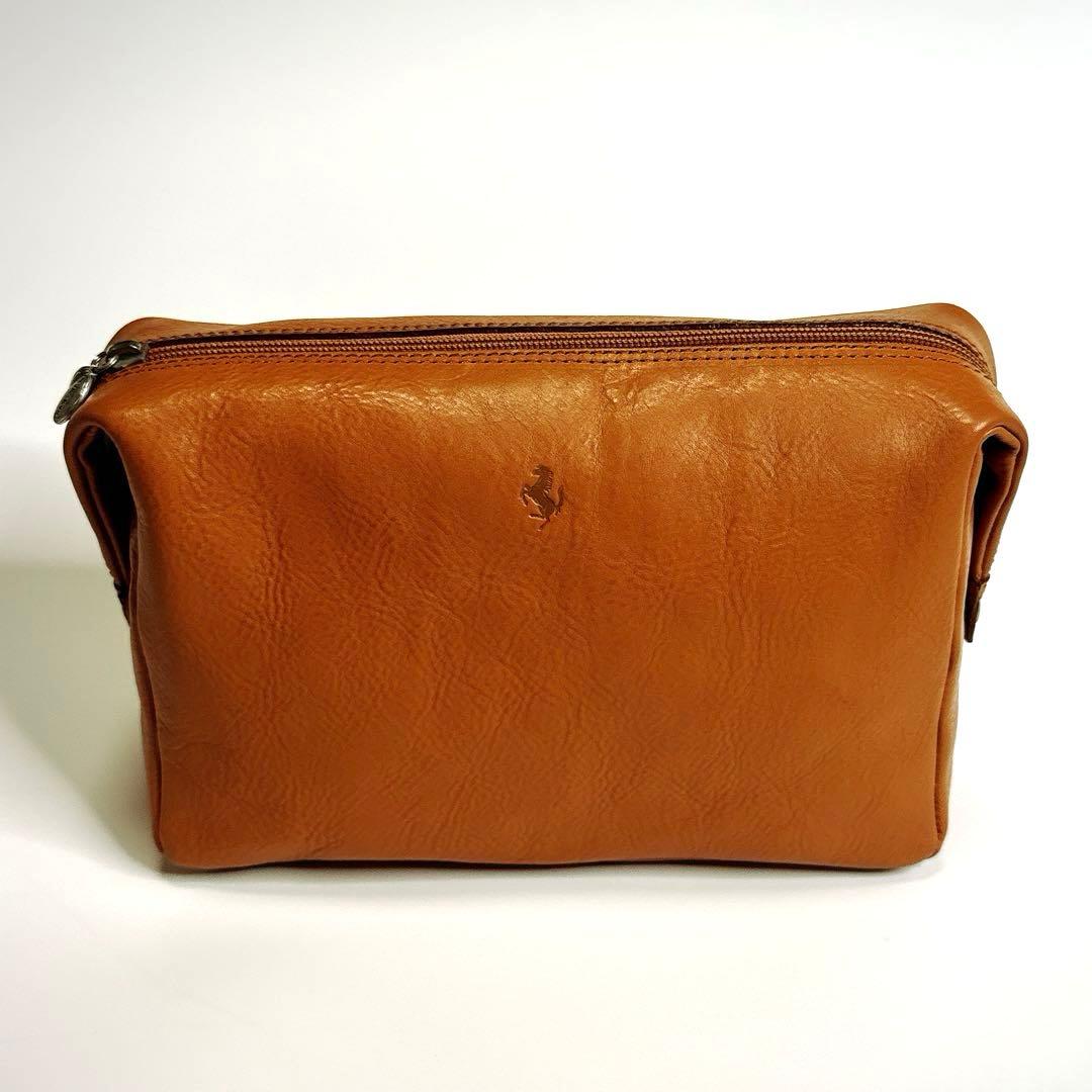 【希少品】Ferrari schedoni　レザーポーチ　トラベルバッグケース