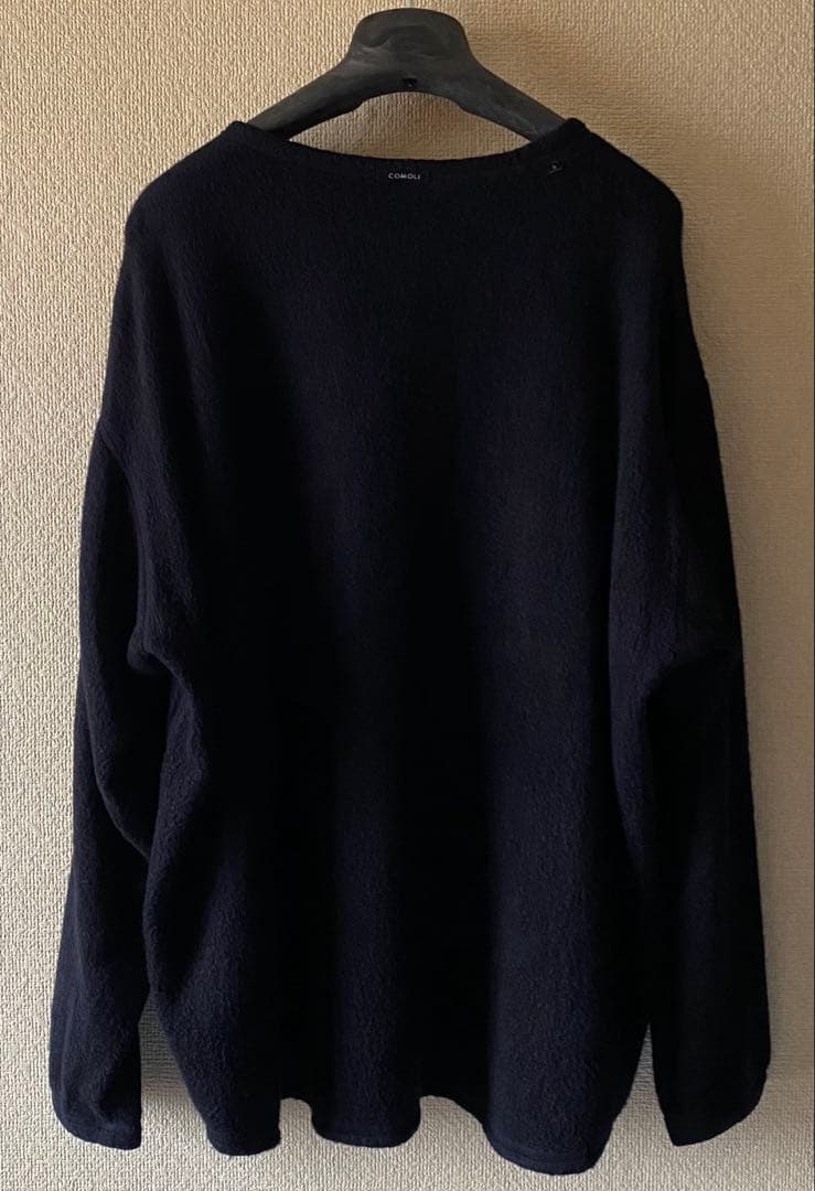 COMOLI コモリ 22AW シルクフリース長袖クルー ネイビー 3