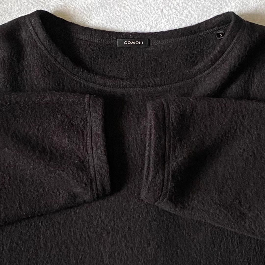COMOLI コモリ 22AW シルクフリース長袖クルー ネイビー 3