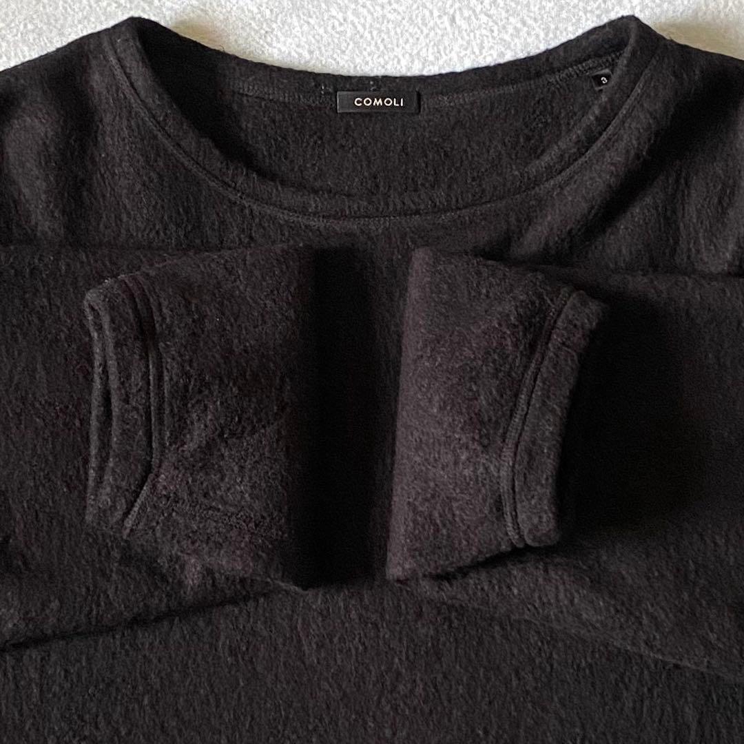 COMOLI コモリ 22AW シルクフリース長袖クルー ネイビー 3