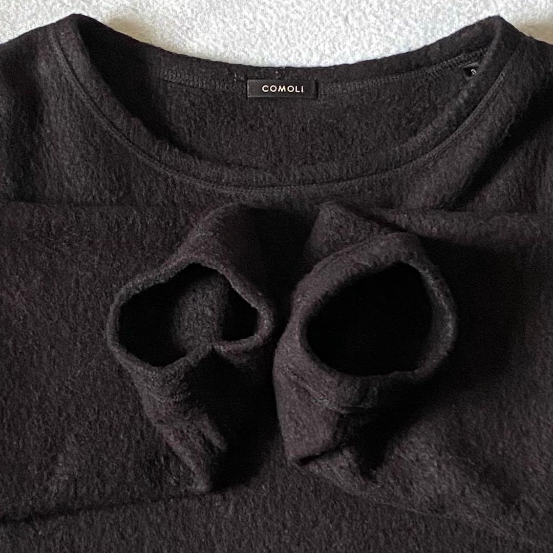 COMOLI コモリ 22AW シルクフリース長袖クルー ネイビー 3