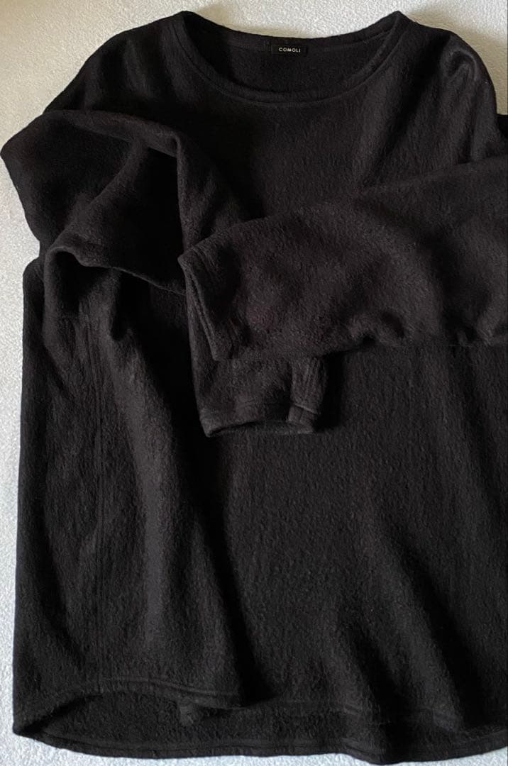 COMOLI コモリ 22AW シルクフリース長袖クルー ネイビー 3