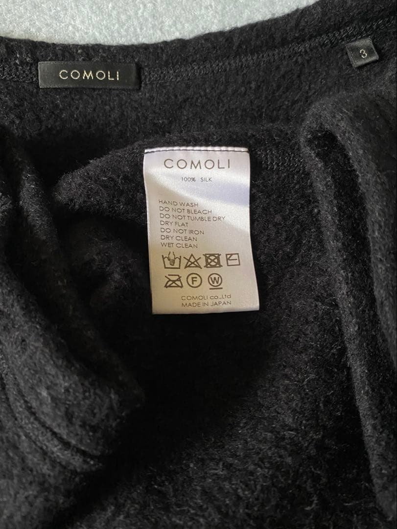 COMOLI コモリ 22AW シルクフリース長袖クルー ネイビー 3