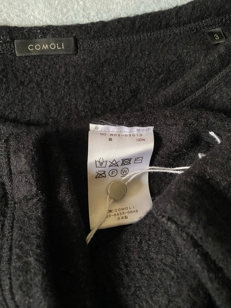 COMOLI コモリ 22AW シルクフリース長袖クルー ネイビー 3