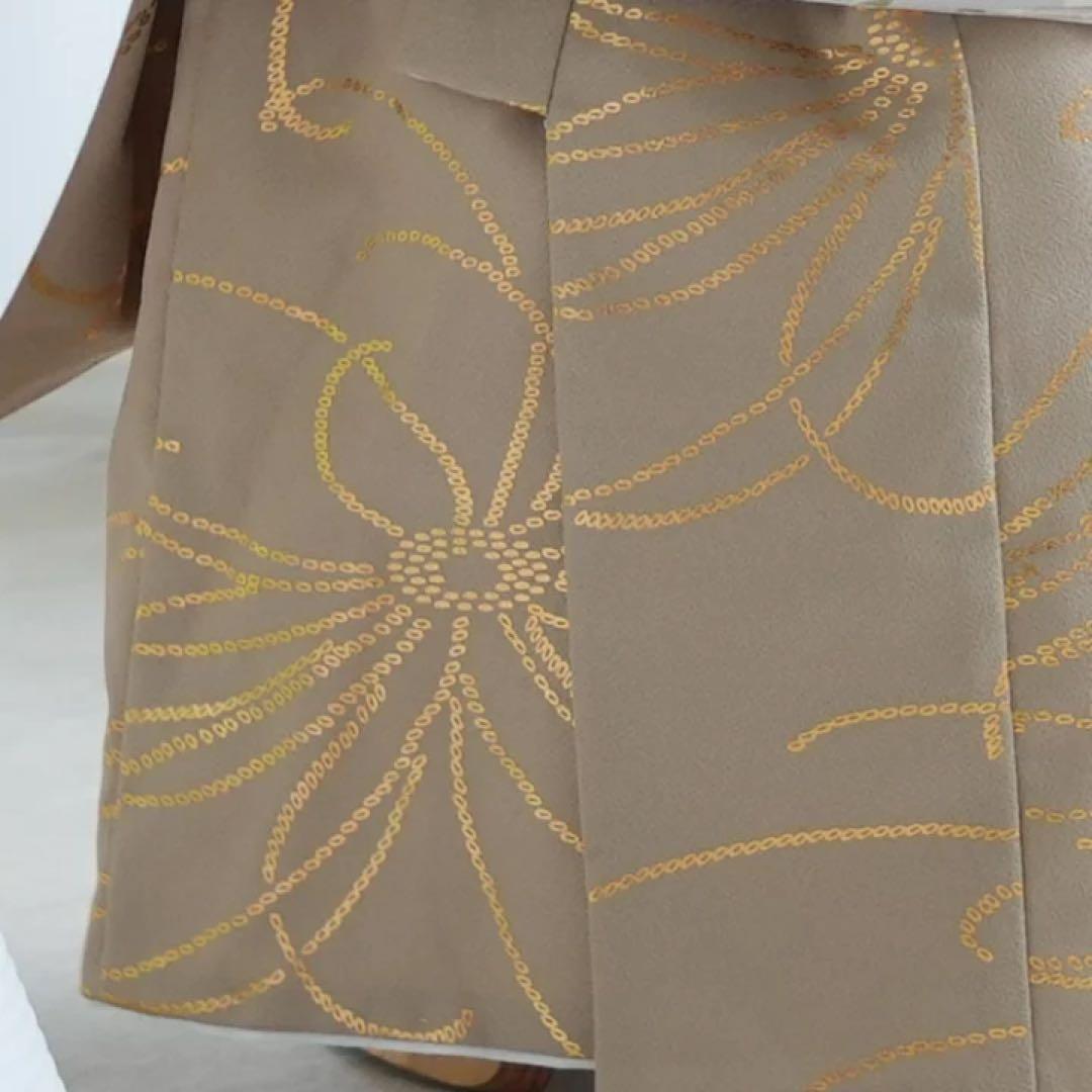 ひよこ商店 七五三 着物 3歳 女の子 被布セット グレー雪輪×シナモン金彩