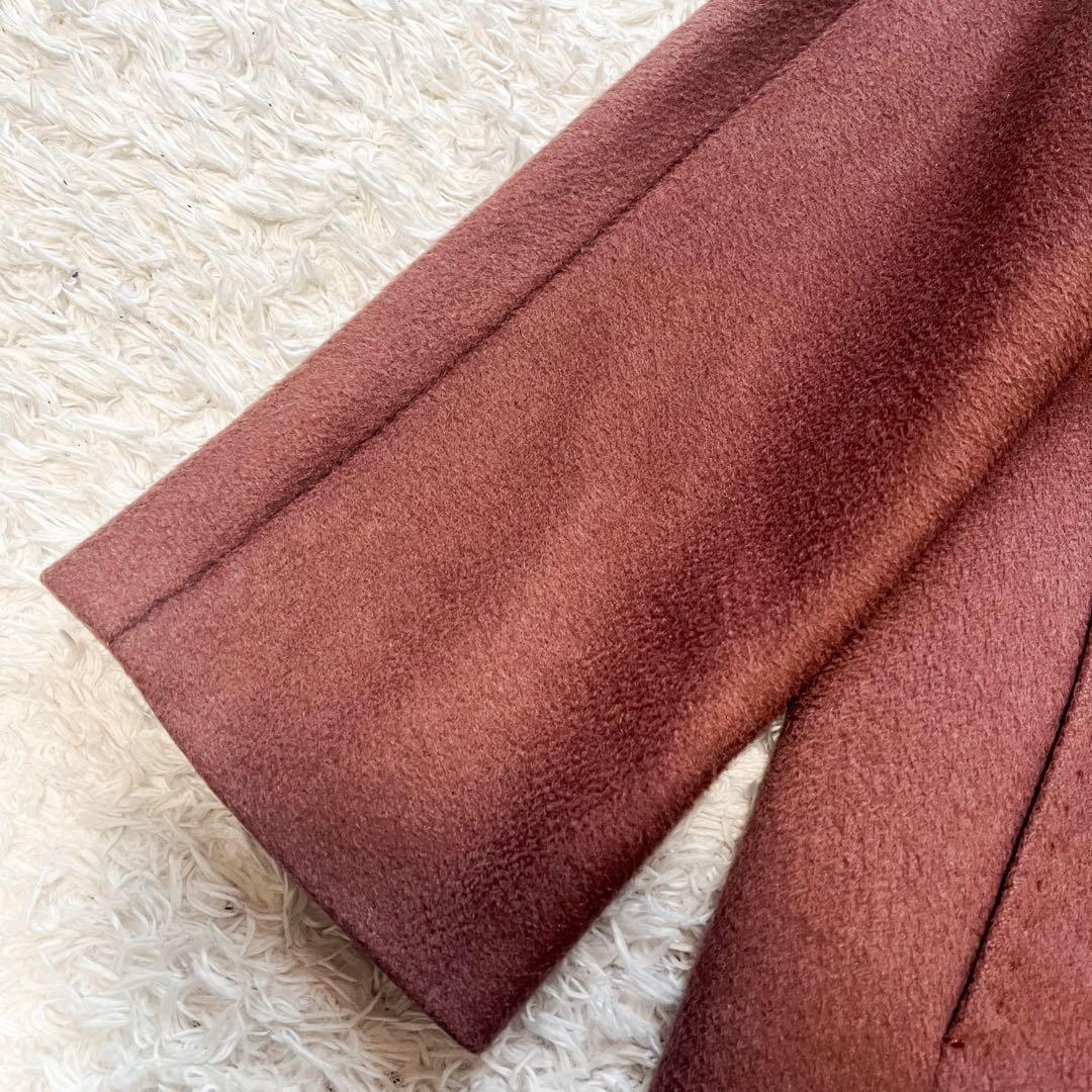 MAXMARA ロングコート チェスター カシミヤ50 ウール ココア 42