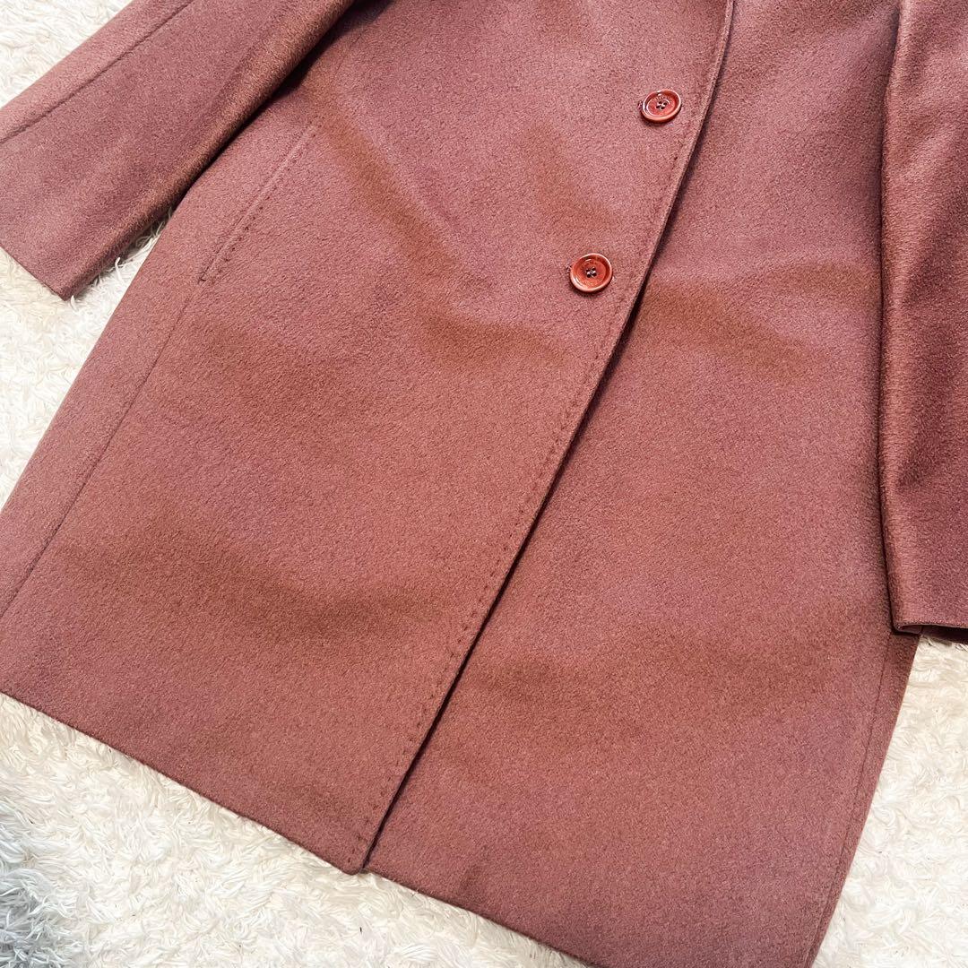 MAXMARA ロングコート チェスター カシミヤ50 ウール ココア 42