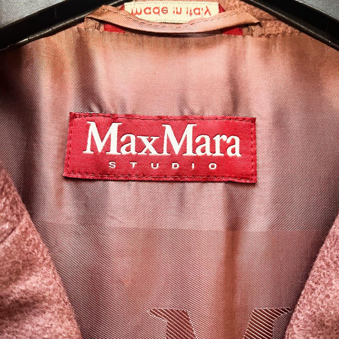 MAXMARA ロングコート チェスター カシミヤ50 ウール ココア 42