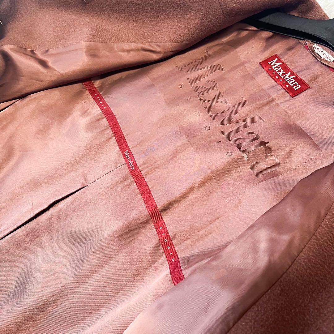 MAXMARA ロングコート チェスター カシミヤ50 ウール ココア 42