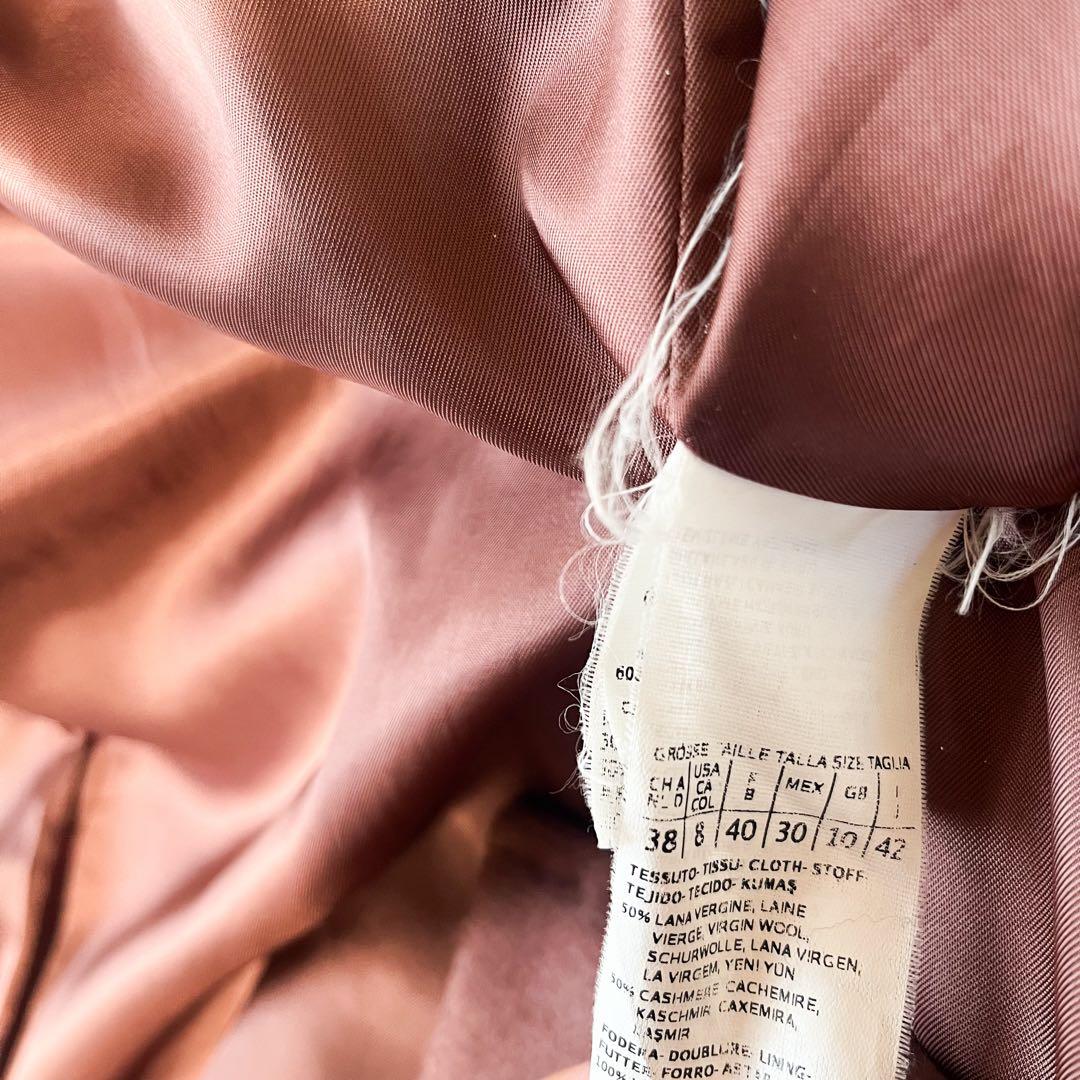 MAXMARA ロングコート チェスター カシミヤ50 ウール ココア 42