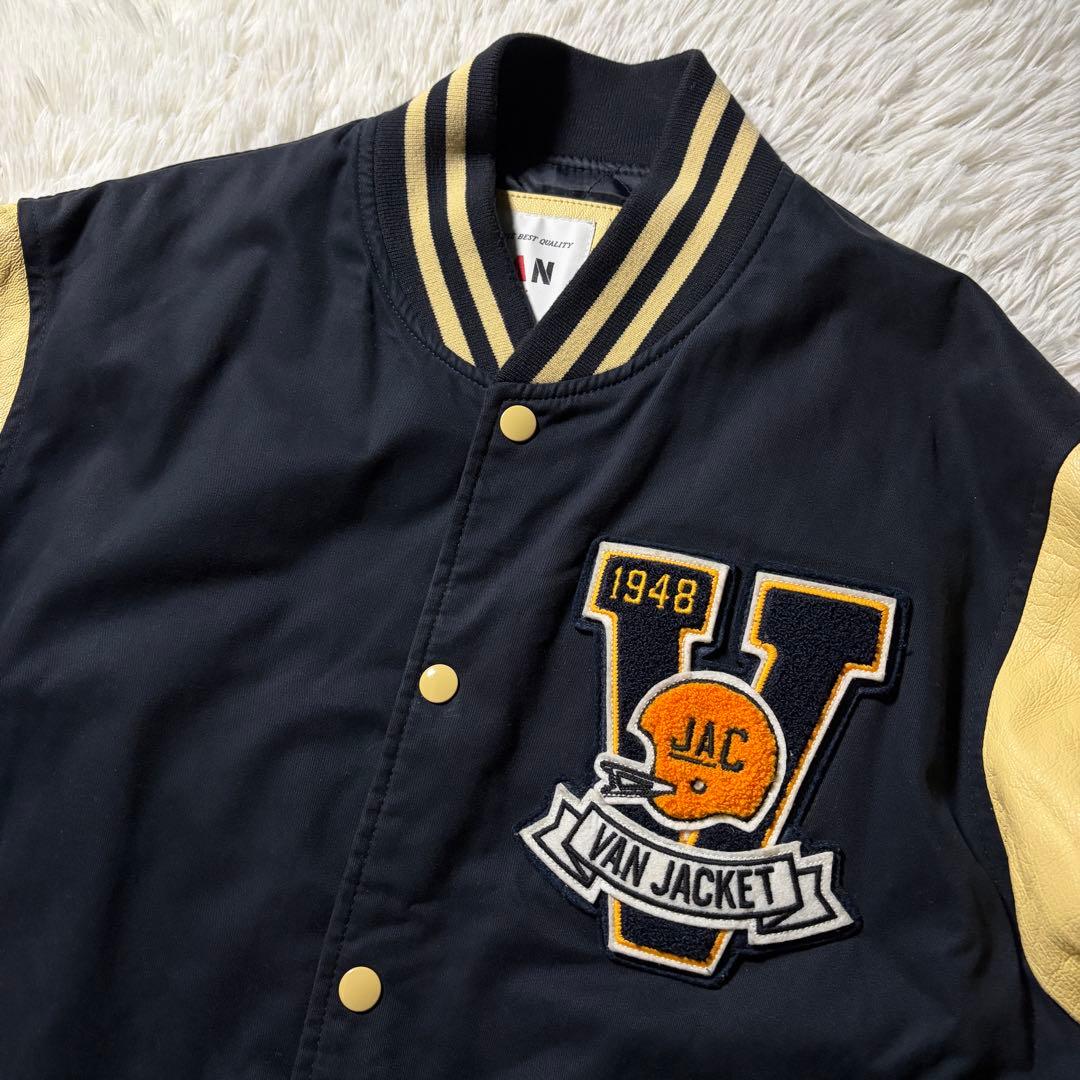 T*i様 美品■VAN JACKET スタジャン　袖レザー　アーチロゴ　山羊革