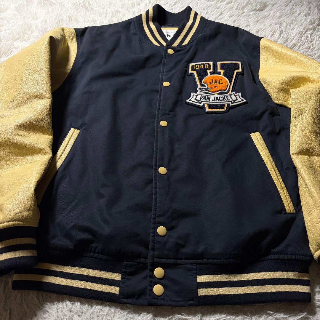 T*i様 美品■VAN JACKET スタジャン　袖レザー　アーチロゴ　山羊革