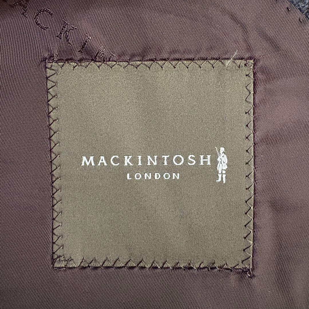 マッキントッシュロンドン ウールチェックダブルテーラードジャケット M 濃紺