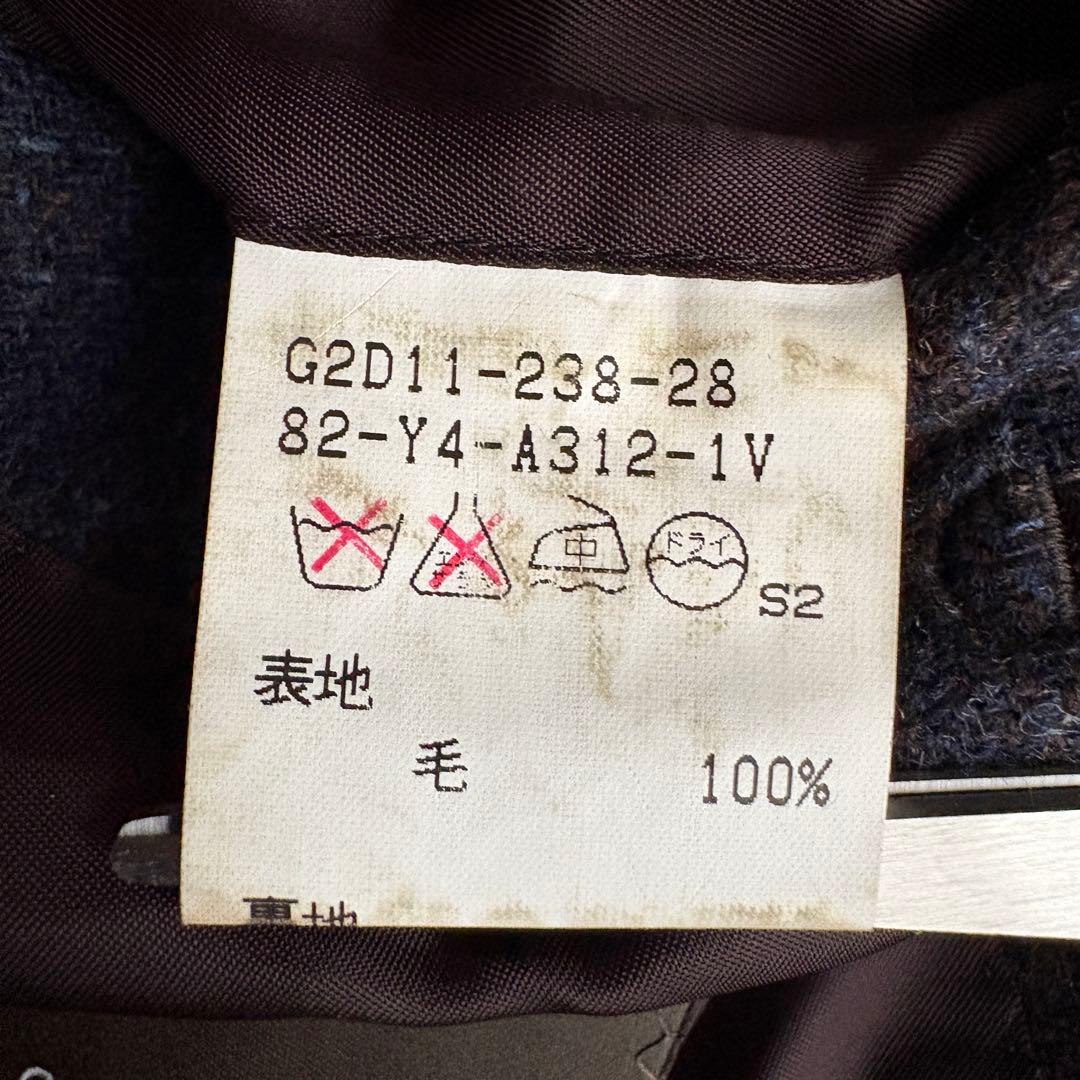 マッキントッシュロンドン ウールチェックダブルテーラードジャケット M 濃紺