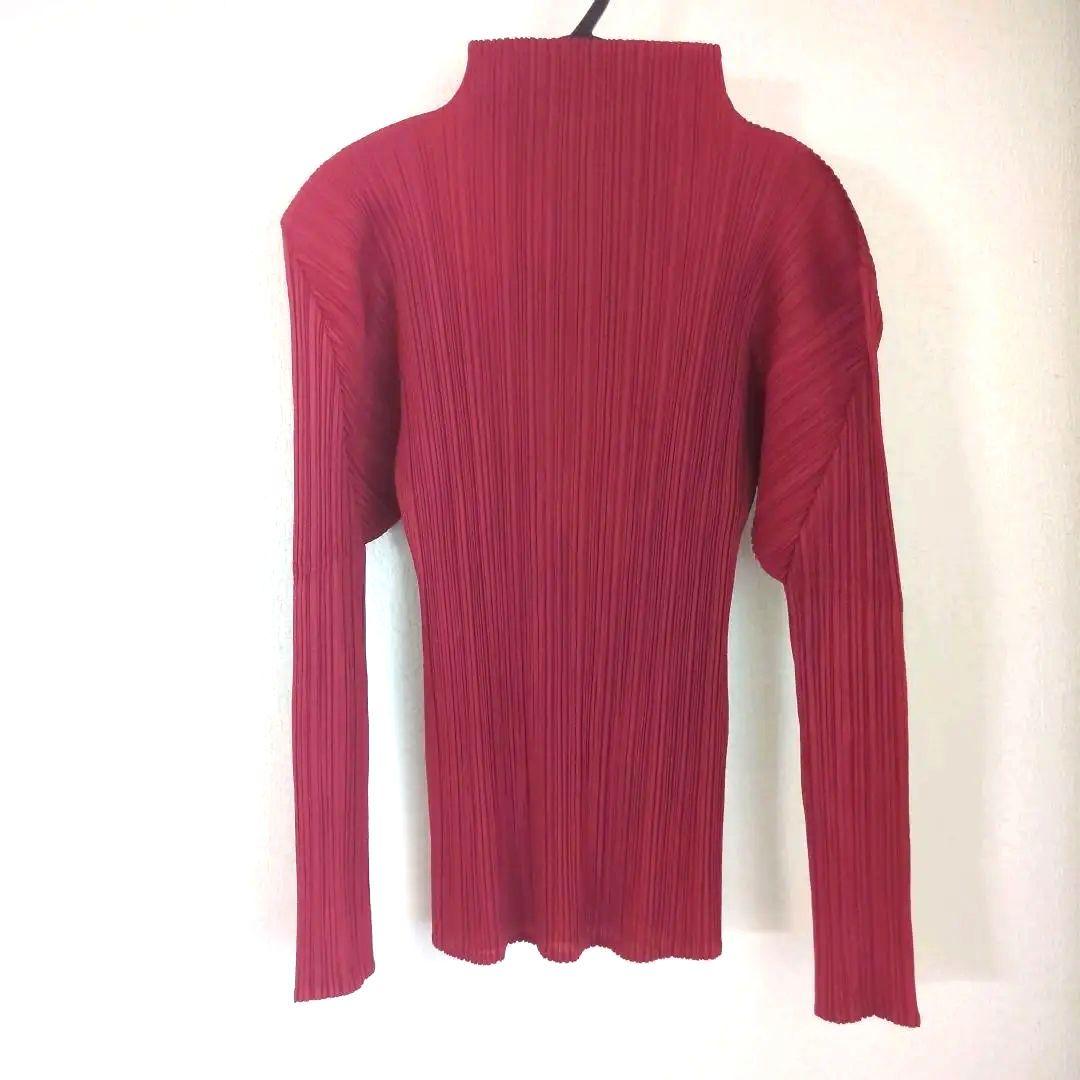 【良様】PLEATS PLEASE プリーツレッド長袖トップス