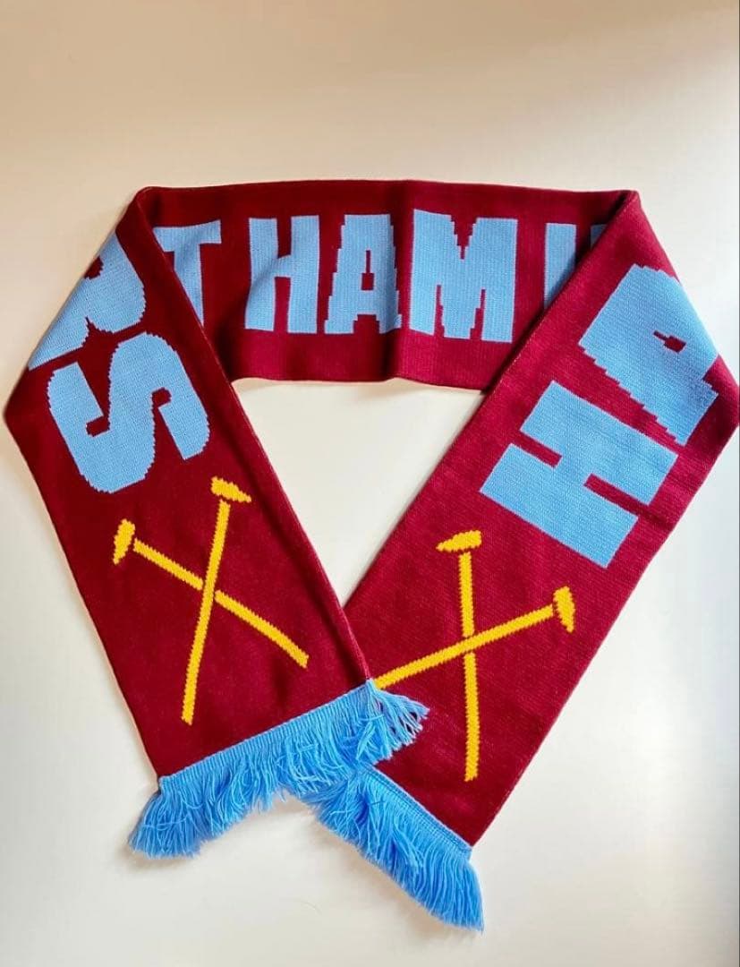 【1点物】ウエストハムユナイテッドFC ニットキャップマフラーセット ビンテージ